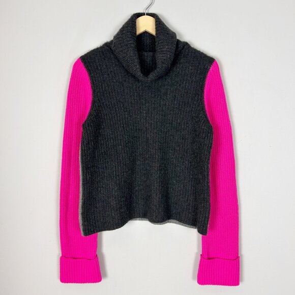 Autumn Cashmere Ribbed Turtleneck Sweater Colorblock Size Small Women's - Picture 1 of 4